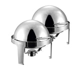 Soga Round Stainless Steel Chafing Dish with Roll Top Set of 2 - Image 01