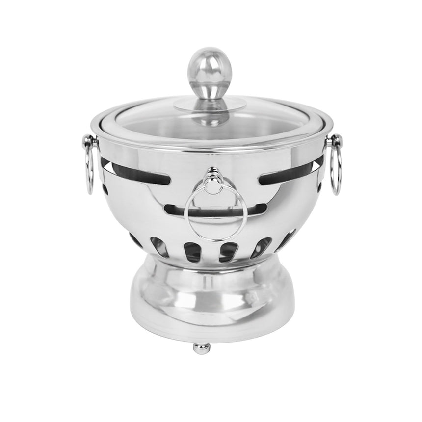 Soga Round Stainless Steel Single Hot Pot with Glass Lid 18.5cm Set of 2 - Image 02