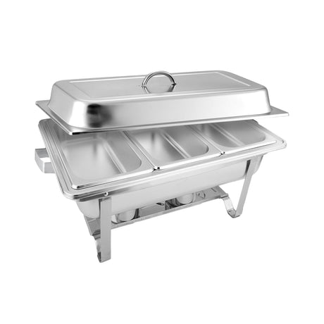 Soga Rectangular Stainless Steel Triple Tray Chafing Dish - Image 01