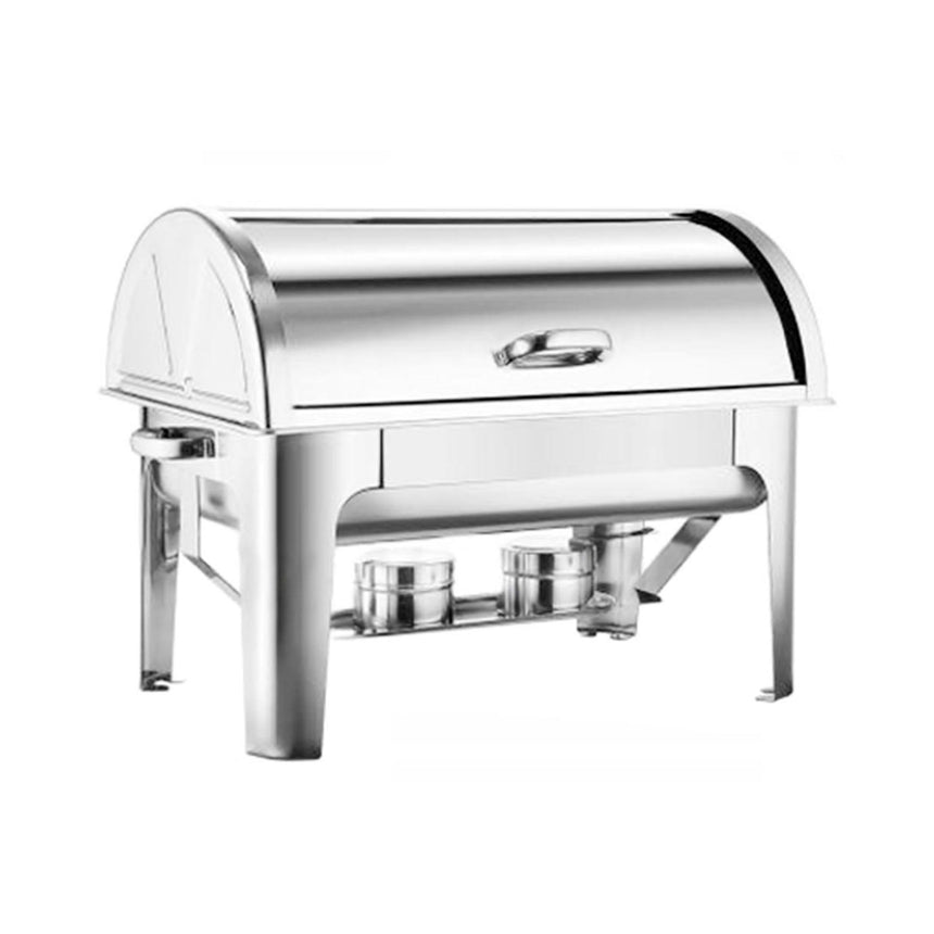 Soga Rectangular Stainless Steel 2 Pans Chafing Dish with Roll Top - Image 01