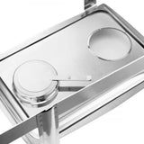 Soga Rectangular Stainless Steel 2 Pans Chafing Dish with Roll Top - Image 02