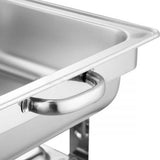 Soga Rectangular Stainless Steel 2 Pans Chafing Dish with Roll Top - Image 03