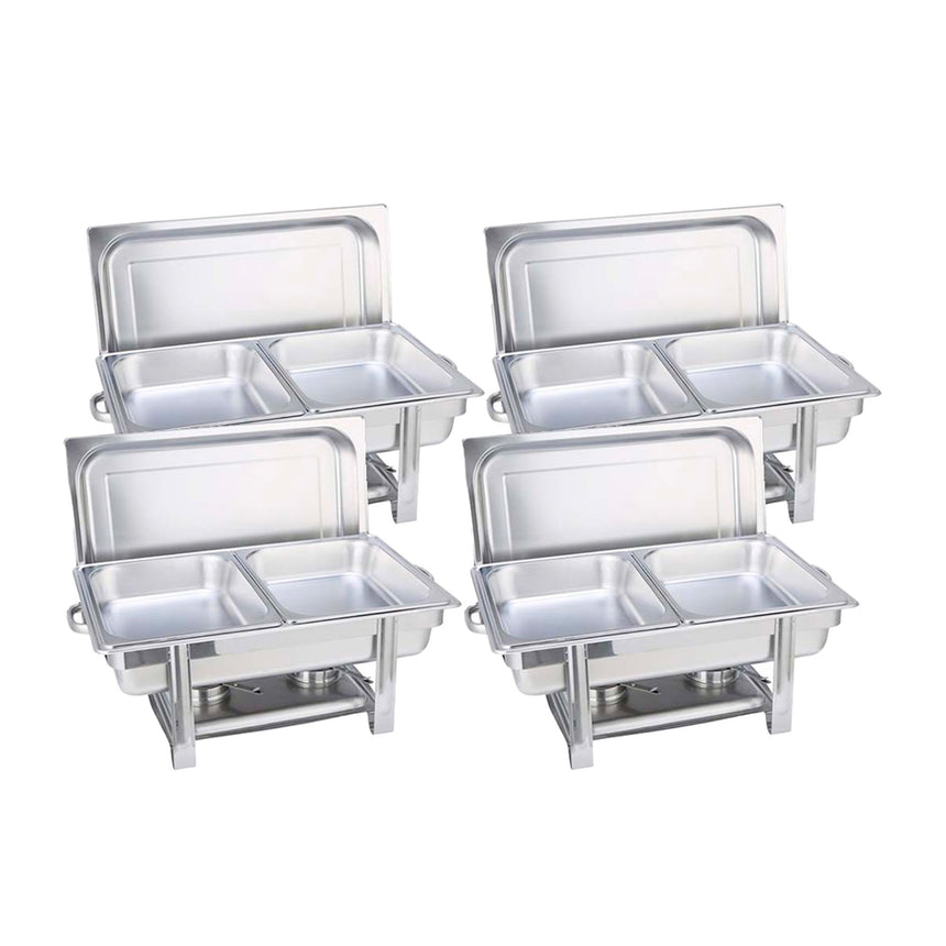 Soga Rectangular Stainless Steel 2 Pans Chafing Dish Set of 4 - Image 01