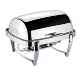 Soga Round Stainless Steel 2 Pot Soup Chafing Dish with Roll Top - Image 03