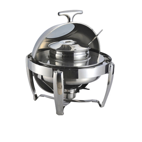 Soga Round Stainless Steel Soup Chafing Dish with Roll Top - Image 01