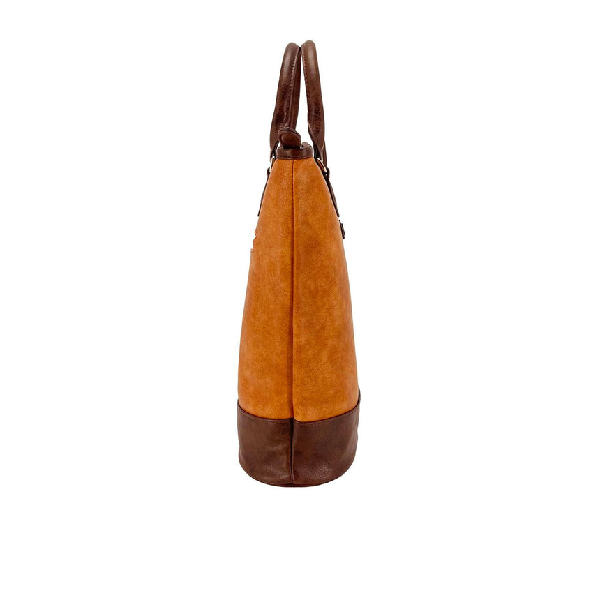 Sachi Two Bottle Wine Tote Faux Leather Tan - Image 04