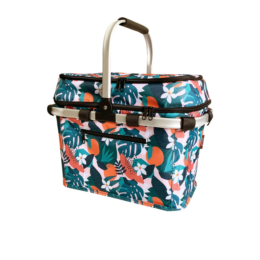 Sachi 4 Person Insulated Picnic Basket Exotic Jungle 47x28x32cm - Image 01