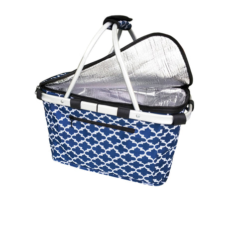 Sachi Insulated Carry Basket with Lid Moroccan Navy - Image 01