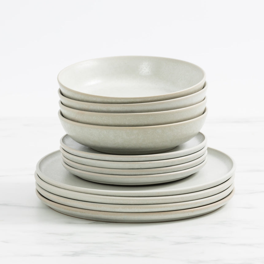 Salisbury & Co Arctic Dinner Set 12 Piece Stone - Image 01