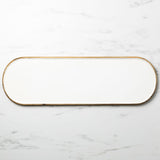 Salisbury & Co Calla Mango Wood Oval Tray 80x25cm White - Image 01