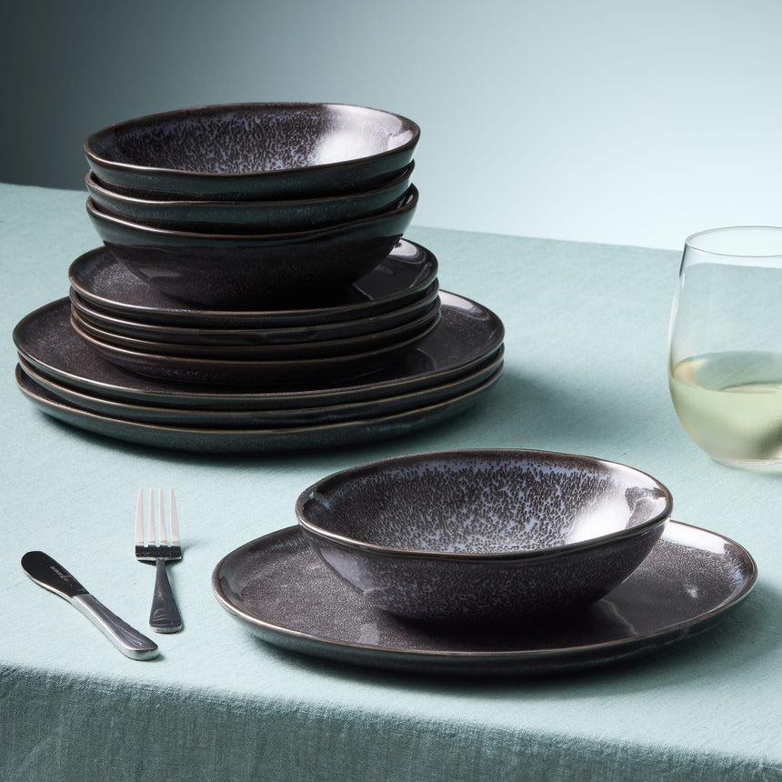 Salisbury & Co Capri Dinner Set 12 Piece in Black - Image 02