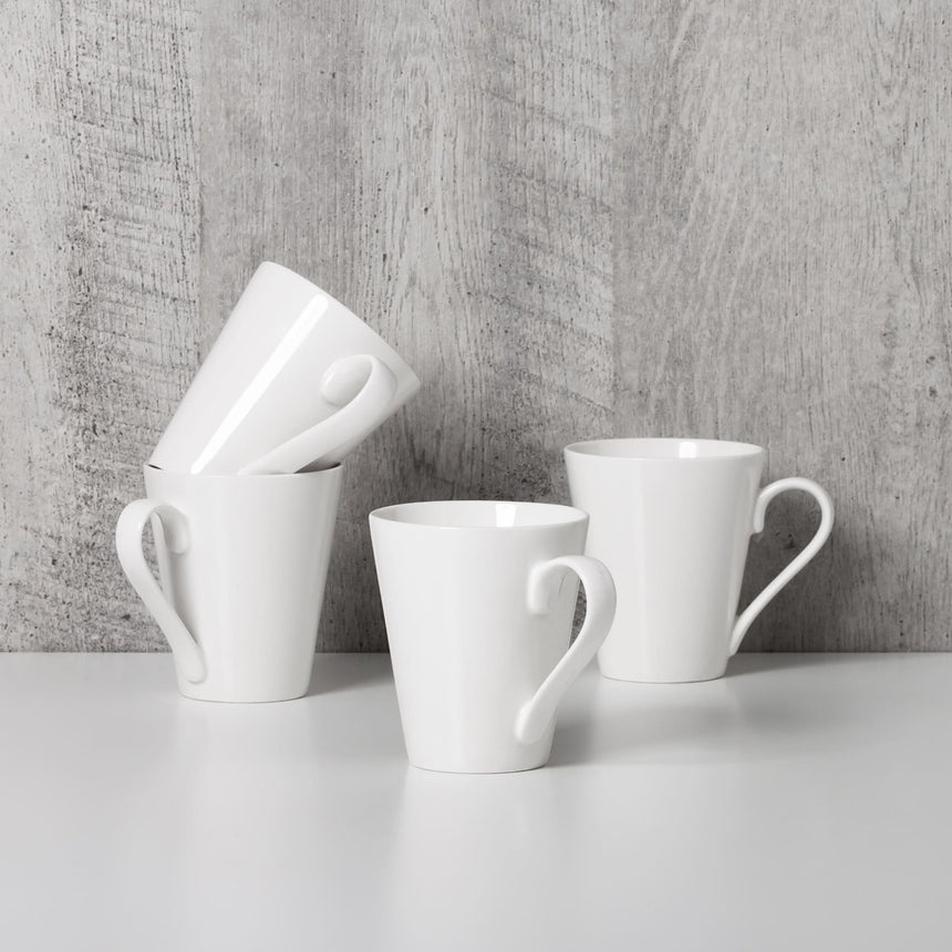 Salisbury & Co Classic Conical Mug 320ml Set of 4 in White - Image 02