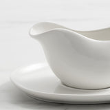 Salisbury & Co Classic Gravy Boat with Saucer 325ml in White - Image 05