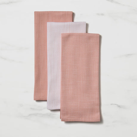 Salisbury & Co Devon Tea Towel Set of 3 Dusty Pink - Image 01