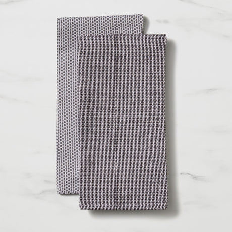 Salisbury & Co Diamond Tea Towel Set of 2 in Black - Image 01