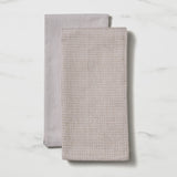 Salisbury & Co Diamond Tea Towel Set of 2 in White/Grey - Image 01