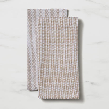 Salisbury & Co Diamond Tea Towel Set of 2 in White/Grey - Image 01