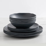 Salisbury & Co Escape Melamine Dinner Set 12 Piece in Black - Image 01