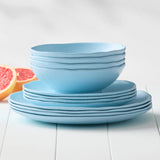 Salisbury & Co Escape Melamine Dinner Set 12pc Sky Blue - Image 02