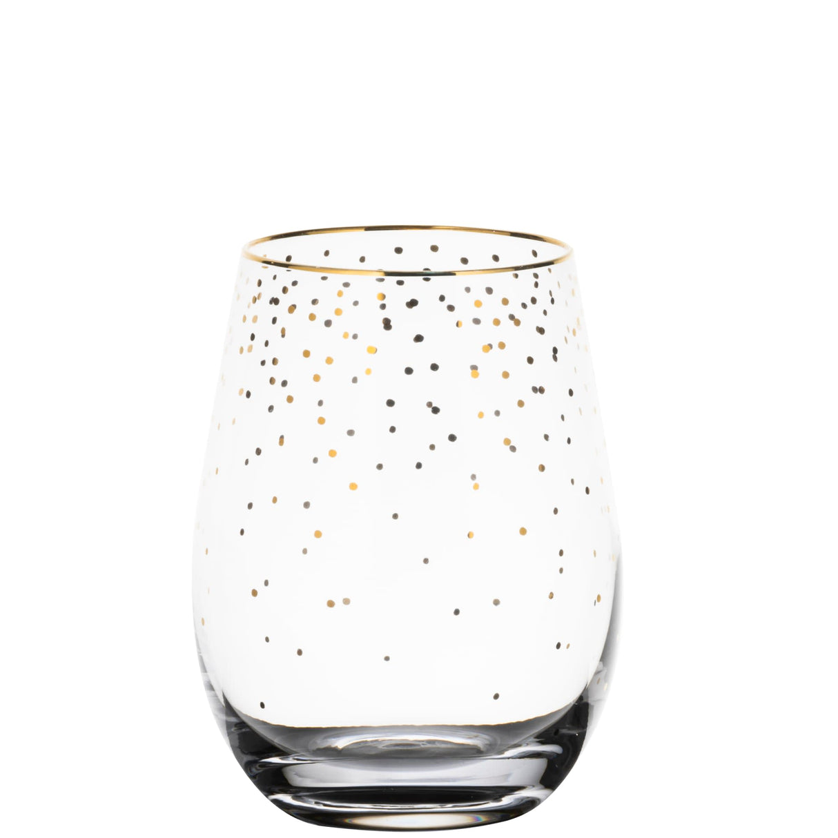 Salisbury & Co Festive Stemless Wine Glass 450ml Set of 2 Gold - Image 06