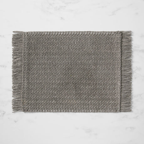 Salisbury & Co Fringe Rectangular Placemat 45x30cm Dark Grey - Image 01