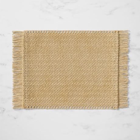 Salisbury & Co Fringe Rectangular Placemat 45x30cm Oatmeal - Image 01