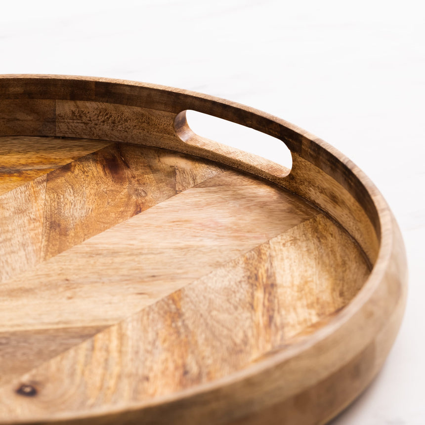 Salisbury & Co Grove Round Mango Wood Serving Tray 50x6cm - Image 05