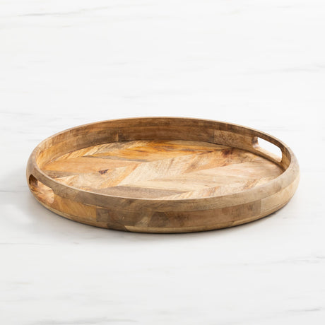 Salisbury & Co Grove Round Mango Wood Serving Tray 50x6cm - Image 01