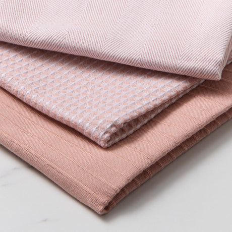 Salisbury & Co Hampstead Tea Towel Set of 3 Dusty Pink - Image 02