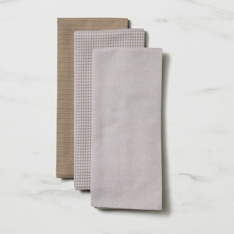 Salisbury & Co Hampstead Tea Towel Set of 3 in White/Grey - Image 01