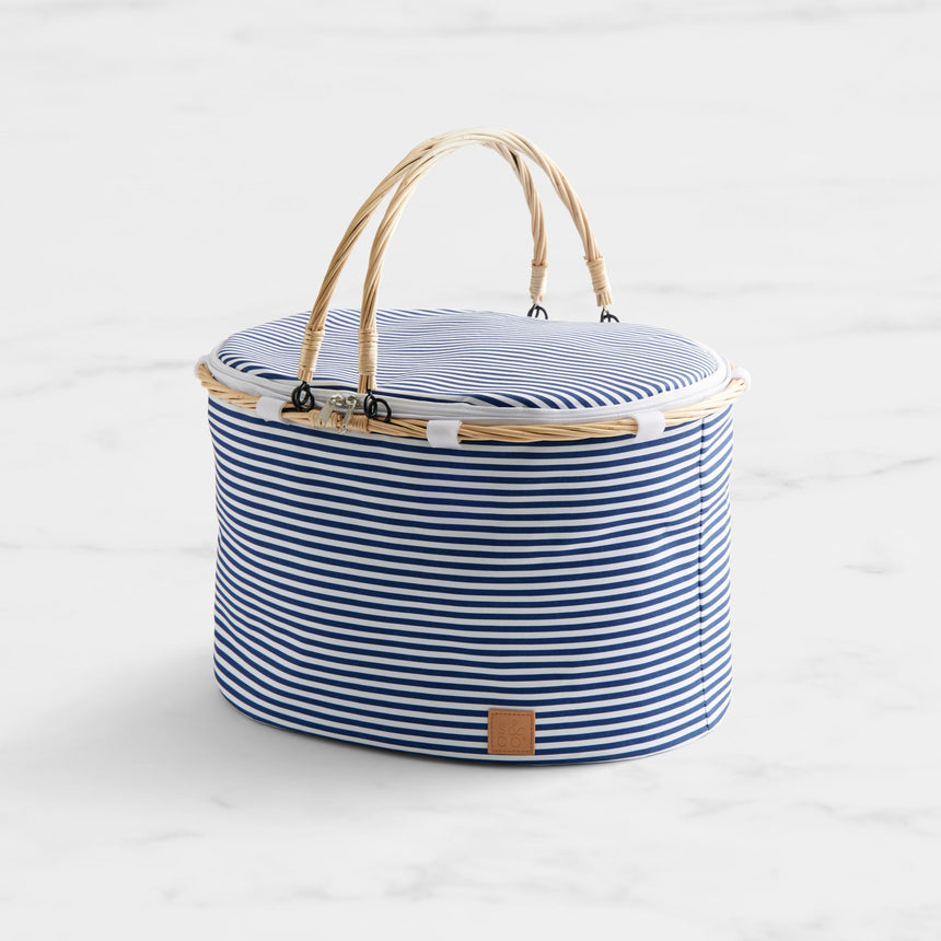 Salisbury & Co Insulated Picnic Carrier Basket Stripe - Image 01