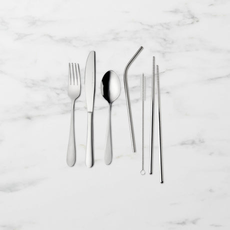 Salisbury & Co Maestro Travel Cutlery Set 7 Piece with Grey Bag - Image 01