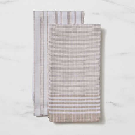 Salisbury & Co Marine Tea Towel Set of 2 in White/Grey - Image 01