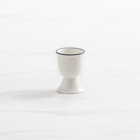Salisbury & Co Mona Egg Cup in White with in Black Speckle - Image 01