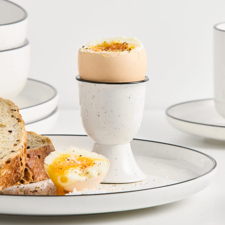 Salisbury & Co Mona Egg Cup in White with in Black Speckle - Image 02