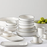 Salisbury & Co Mona Dinner 12 Piece Set in White with in Black Speckle - Image 05