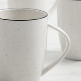 Salisbury & Co Mona Mug 400ml Set of 4 in White with in Black Speckle - Image 04