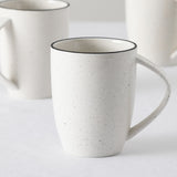 Salisbury & Co Mona Mug 400ml Set of 4 in White with in Black Speckle - Image 03