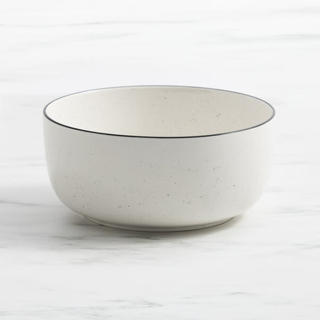 Salisbury & Co Mona Salad Bowl 25cm in White with in Black Speckle - Image 01
