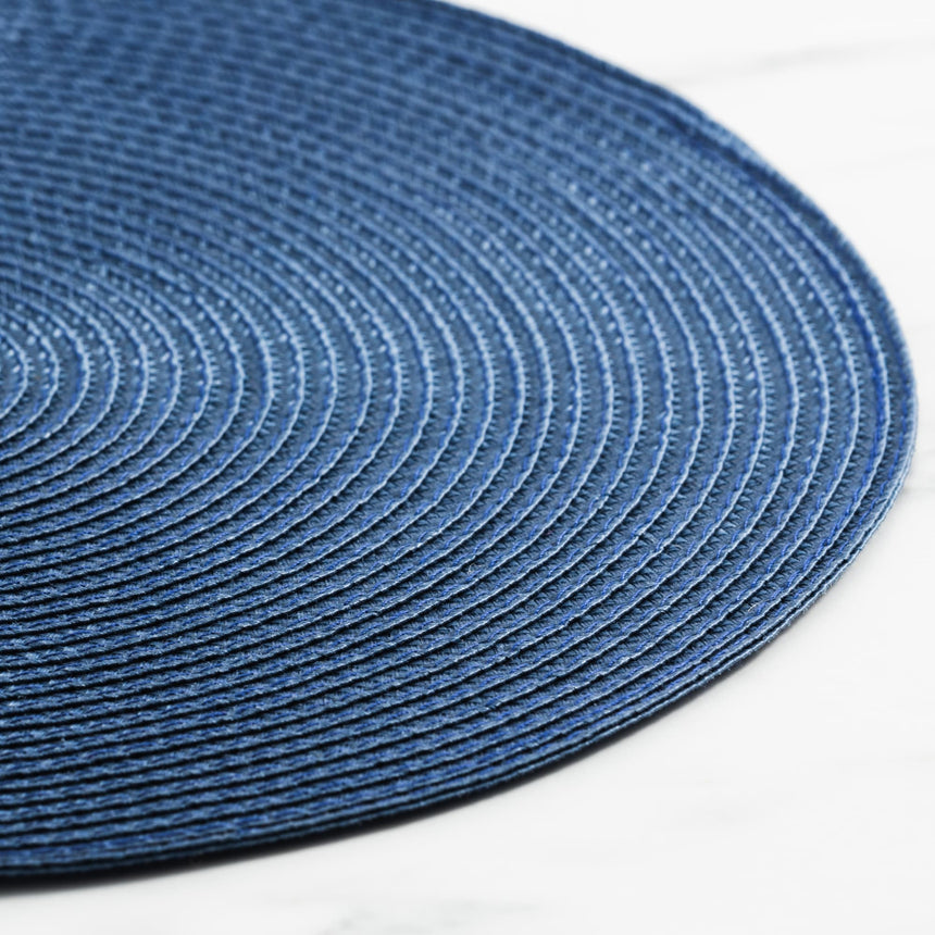 Salisbury & Co Classic Round Placemat 38cm Dark in Blue - Image 02