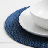 Salisbury & Co Classic Round Placemat 38cm Dark in Blue - Image 03