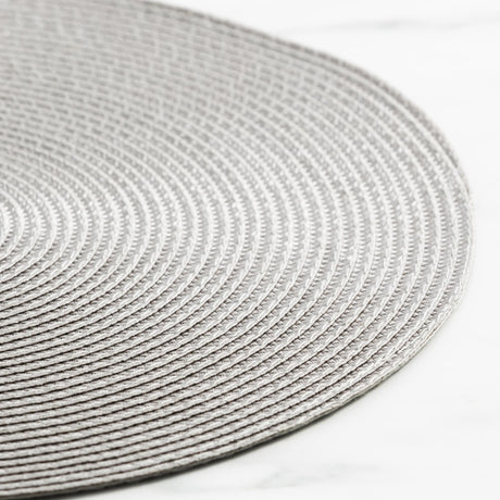 Salisbury & Co Classic Round Placemat 38cm Light Grey - Image 02