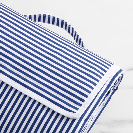 Salisbury & Co Picnic Blanket Navy Pinstripe - Image 02