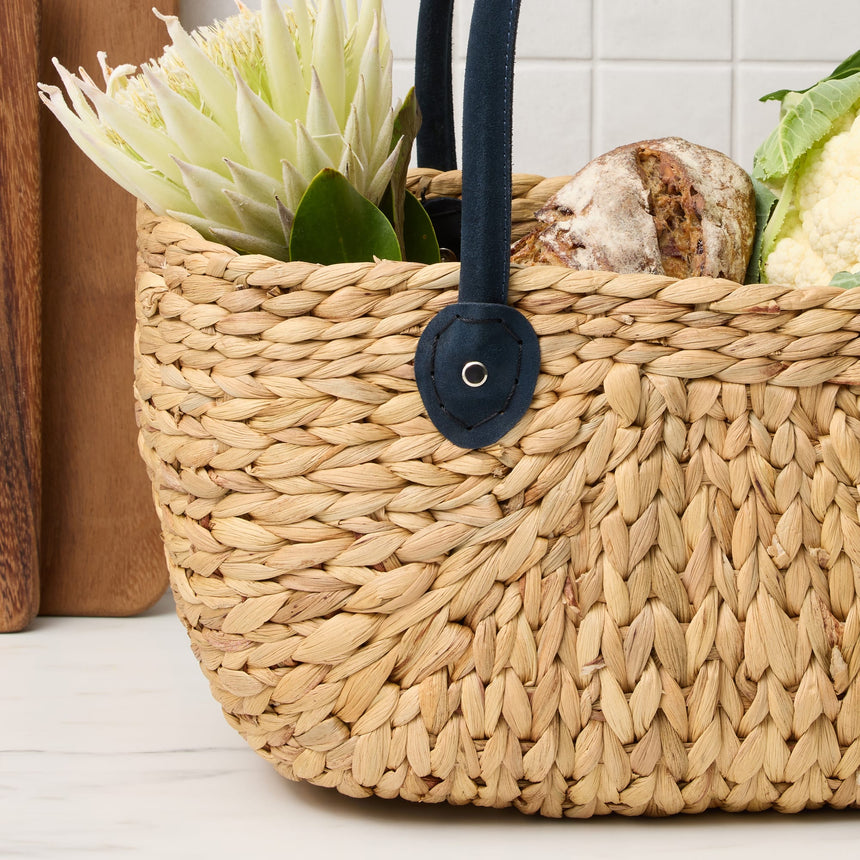 Salisbury & Co Province Carry Basket with Suede Handle Large Charcoal - Image 04