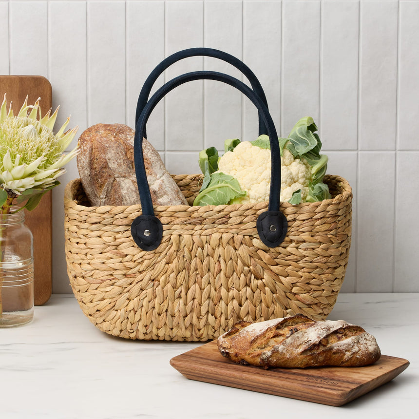 Salisbury & Co Province Carry Basket with Suede Handle Large Charcoal - Image 03