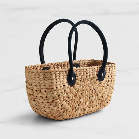 Salisbury & Co Province Carry Basket with Suede Handle Medium Charcoal - Image 01