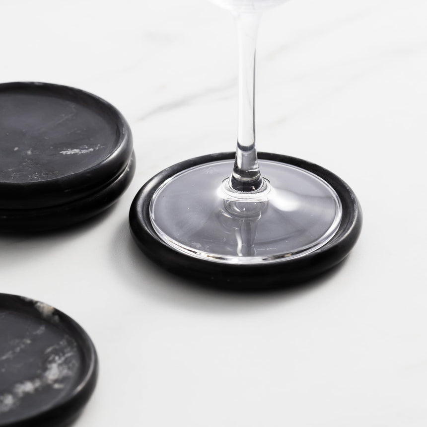 Salisbury & Co Riviera Marble Coaster Set of 4 in Black - Image 03