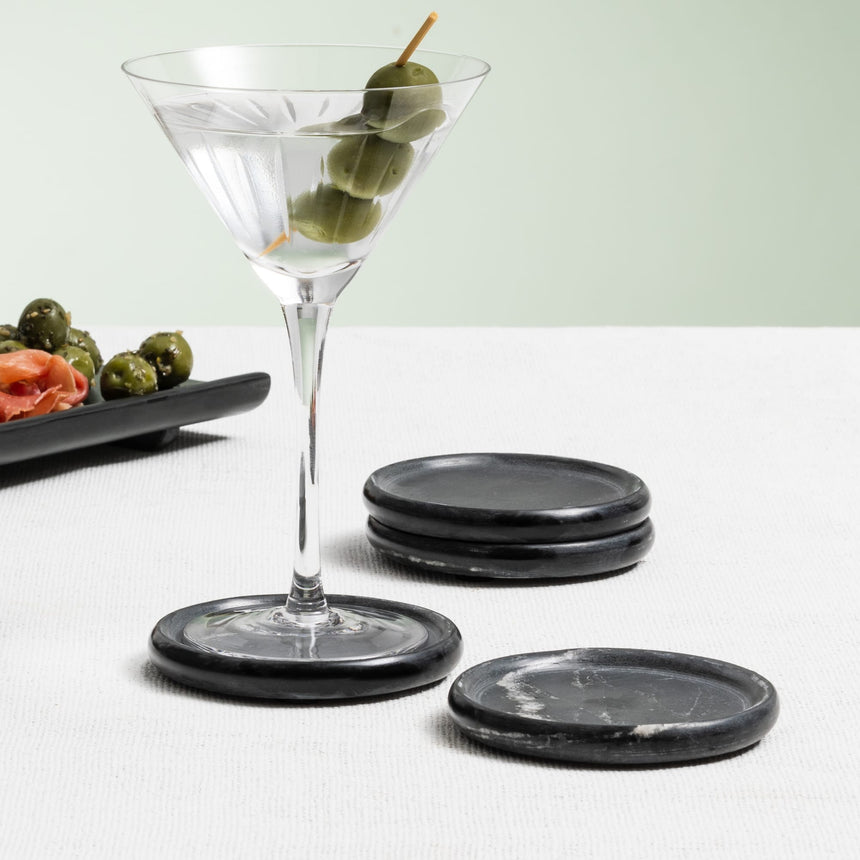 Salisbury & Co Riviera Marble Coaster Set of 4 in Black - Image 04