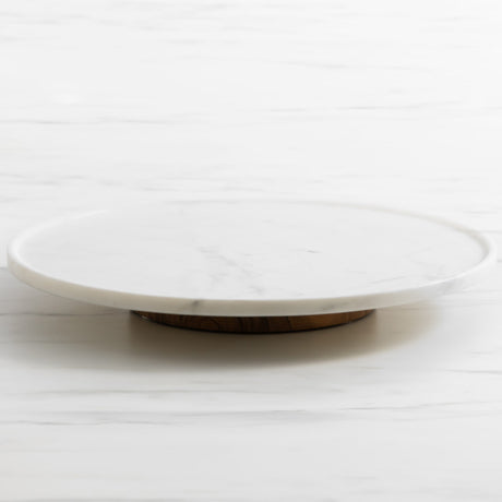 Salisbury & Co Riviera Marble Lazy Susan 40cm in White - Image 01