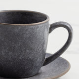 Salisbury & Co Siena Cup and Saucer 280ml Charcoal - Image 02